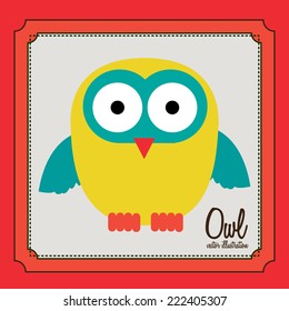 Animal design over red background, vector illustration