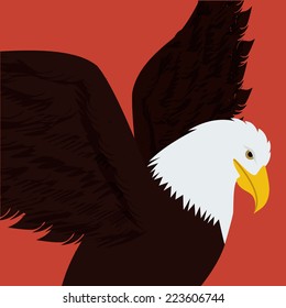 Animal design over red background, vector illustration