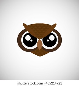 Animal design. owl icon. Isolated illustration, white background