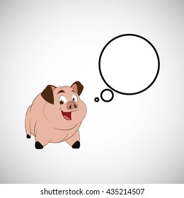 Animal design. pig icon. Isolated illustration, white background