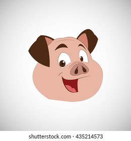 Animal design. pig icon. Isolated illustration, white background