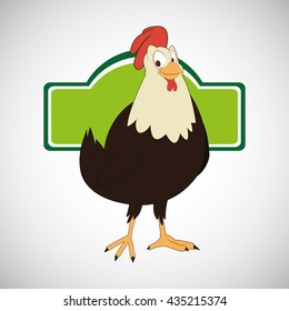 Animal design. rooster icon. Isolated illustration, white backgr