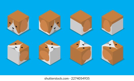 Animal Dice 3D Character Animal Beagle Dog Cartoon Vector