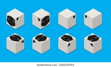 Animal Dice 3D Character Animal Birman Cat Cartoon Vector