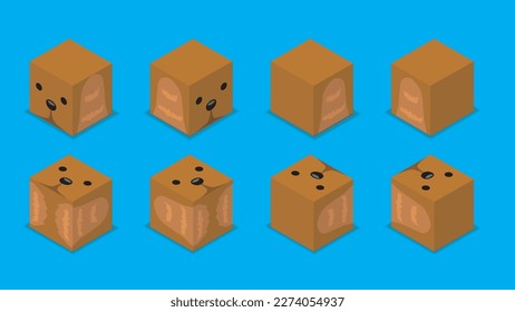 Tierdice 3D-Zeichen Tiercocker Spaniel Hund Cartoon Vektor