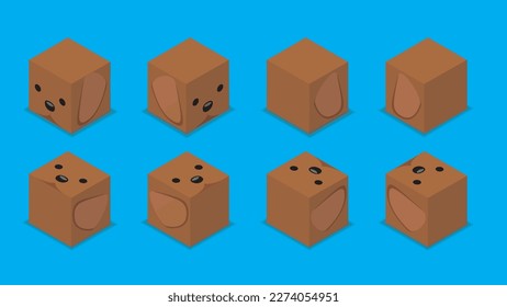 Animal Dice 3D Character Animal Dachshund Dog Cartoon Vector