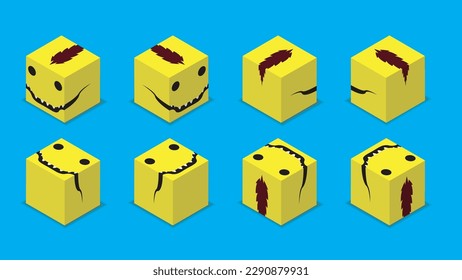 Animal Dice 3D Character Animal Dinosaur Velociraptor Cartoon Vector