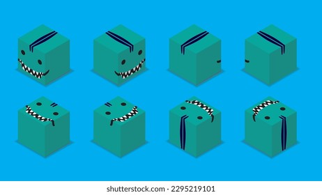 Animal Dice 3D Character Animal Dinosaur Dilophosaurus Cartoon Vector