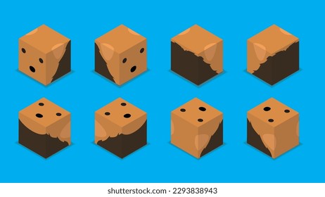 Animal Dice 3D Character Animal Dog Collie Cartoon Vector