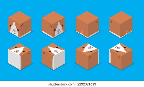 Animal Dice 3D Character Animal Guinea Pig Cartoon Vector