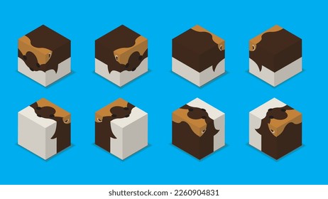 Carácter 3D Animal Dice Cartoon Vector