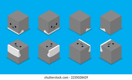 Animal Dice 3D Character Little Penguin Cartoon Vector