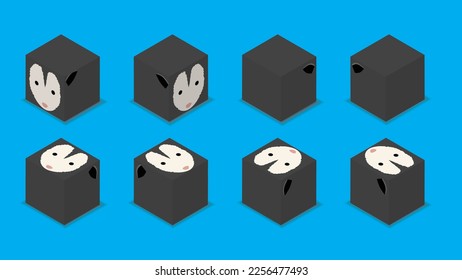 Animal Dice 3D Character Animal Opossum Cartoon Vector