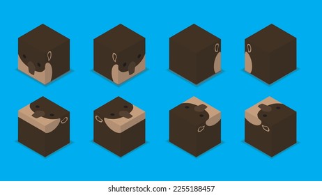 Animal Dice 3D Character Animal Tapir Cartoon Vector