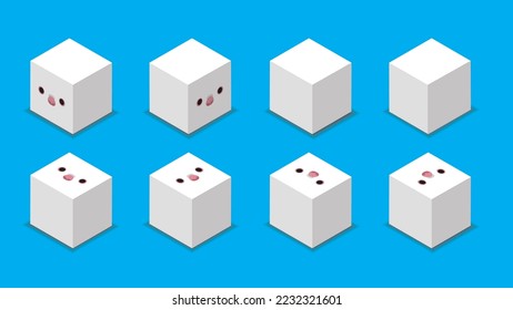 Animal Dice 3D Character Animal White Dove Cartoon Vector