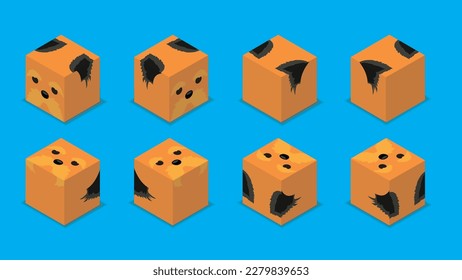 Animal Dice 3D Character Animal Yorkshire Terrier Dog Cartoon Vector
