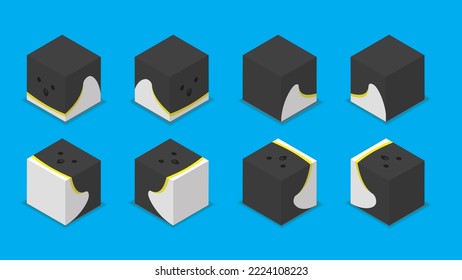 Animal Dice 3D Characters Animal Emperor Penguin Cartoon Vector