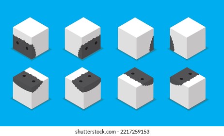 Caracteres 3D de los dados de animales Vector de dibujos animados
