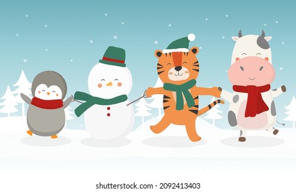 Animal in different activity design element for invitation card, party, animal lover, New Year's, Christmas, birthday parties and children's parties. Design elements for the web, cards and publication