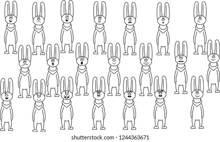 Animal with different moods and acts.