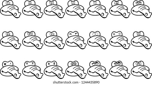Animal with different moods and acts.