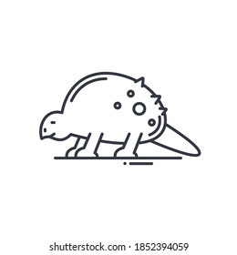 Animal dinosaur icon, linear isolated illustration, thin line vector, web design sign, outline concept symbol with editable stroke on white background.