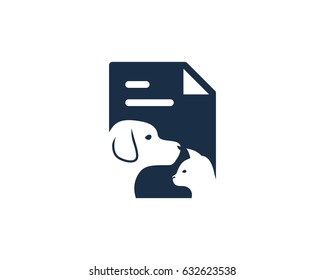 Animal Docs Paper Icon Logo Design Element