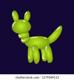 Animal dog balloons. Vector balloon animals for happy kids party isolated on white background. Toy balloon for party illustration.
