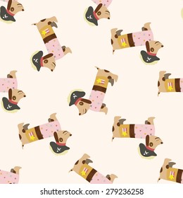 animal dog cartoon , cartoon seamless pattern background