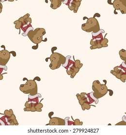 animal dog cartoon , cartoon seamless pattern background