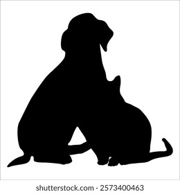 Animal Dog and Cat Bonding vector illustration