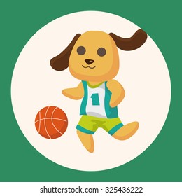 Animal dog doing sports cartoon theme elements