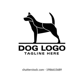 Animal dog geometric logo symbol vector icon illustration graphic design