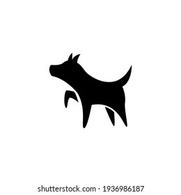 plantilla gráfica de silueta vectorial de mascota de perro animal