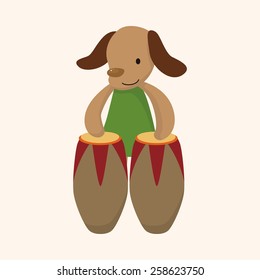 animal dog playing instrument cartoon theme elements