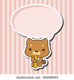 animal dog playing instrument cartoon theme elements