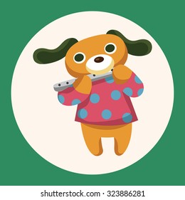 animal dog playing instrument cartoon theme elements