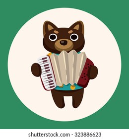 animal dog playing instrument cartoon theme elements
