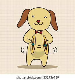 animal dog playing instrument cartoon theme elements