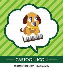 animal dog playing instrument cartoon theme elements
