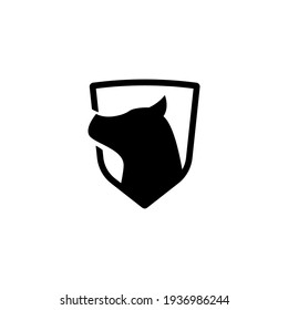 animal dog shield guard vector silhouette graphic template