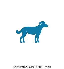 animal dog standing logo design vector