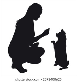 Animal Dog with Trainer or person vector illustration