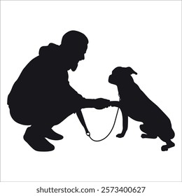 Animal Dog with Trainer or person vector illustration