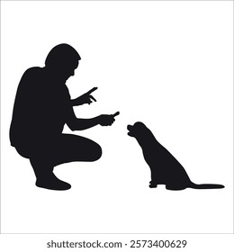 Animal Dog with Trainer or person vector illustration