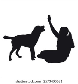 Animal Dog with Trainer or person vector illustration