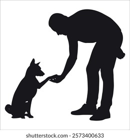 Animal Dog with Trainer or person vector illustration