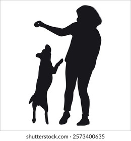 Animal Dog with Trainer or person vector illustration