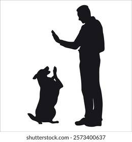 Animal Dog with Trainer or person vector illustration