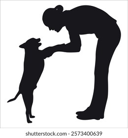 Animal Dog with Trainer or person vector illustration